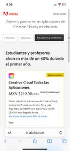 Adobe: Creative Cloud MX, precio al contratar el primer año