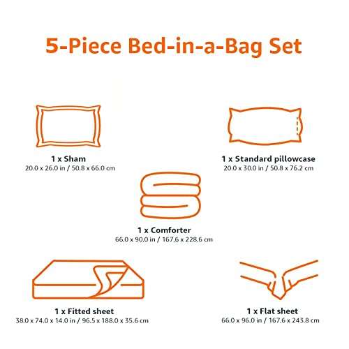 Amazon Basics - Juego de ropa de cama de microfibra fácil de lavar para niños, tamaño individual, safari pastel (nuevamente disponible)
