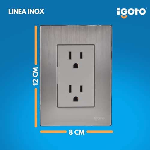 Amazon: iGoto INOX1001 Contacto Dúplex, Acero Inoxidable, Color Plata