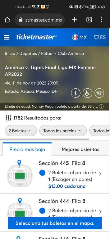 Ticketmaster: FINAL IDA FEMENIL MX22 AMERICA VS TIGRES