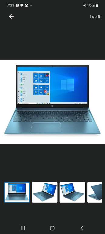 Coppel: Laptop HP 15-EH0001LA 15.6" AMD Athlon Gold 8 GB RAM 512 GB en Estado Sólido Azul