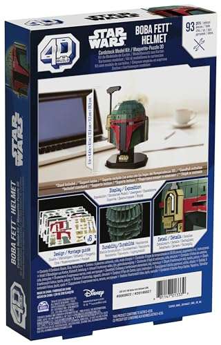 AMAZON: 4D Puzzles, Kit de maqueta de cartulina de Boba Fett en 3D de Star Wars, 93 Piezas
