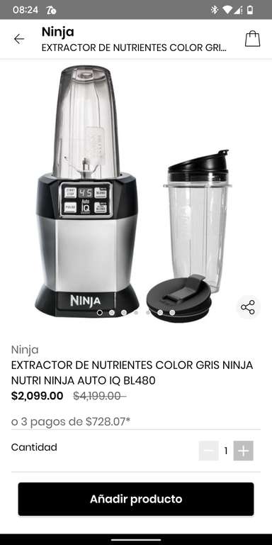 Privalia: Extractor de nutrientes Ninja (Cupón de PayPal)