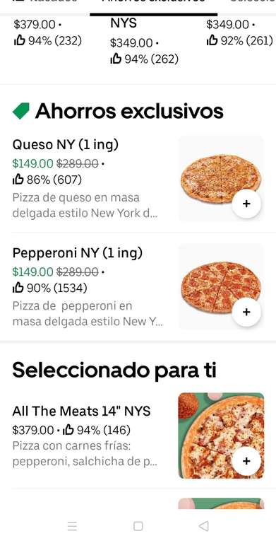 Uber eats: Papa John's 2 pizzas NY (queso y pepperoni) por 158 | Uber One