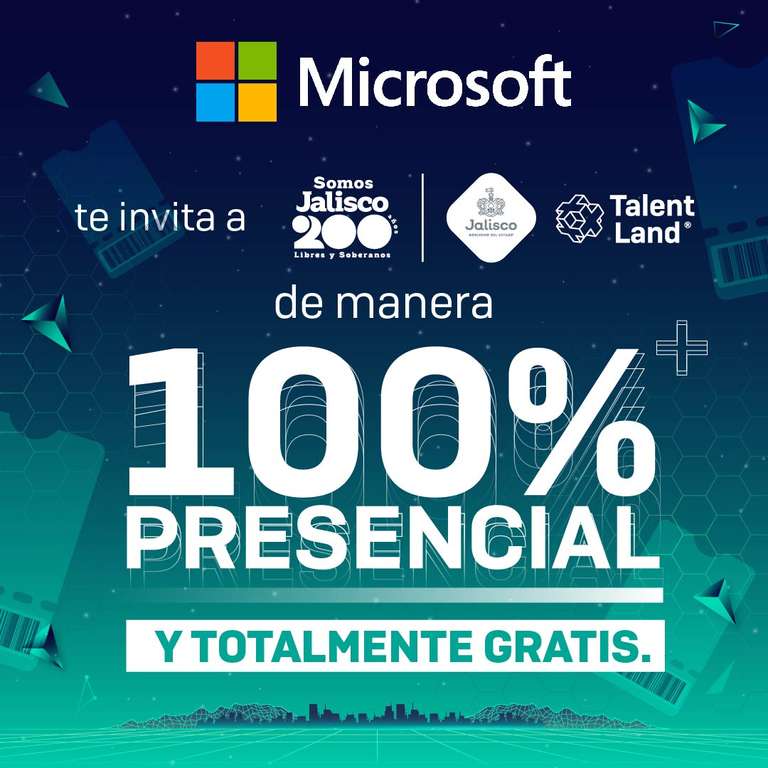 Microsoft: Invitación GRATIS con entrada presencial para Talent Land Jalisco 2023