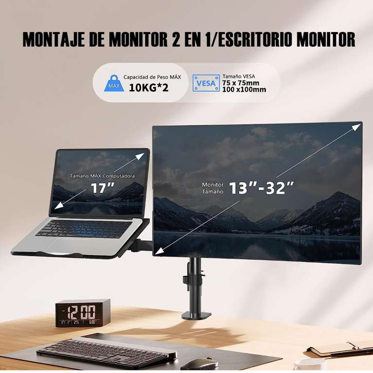 Amazon: Soporte para monitor y laptop ajustable