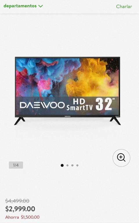 Bodega Aurrera: Televisor Daewoo 32 Pulgadas HD Smart ROKU TV LED DAW32R