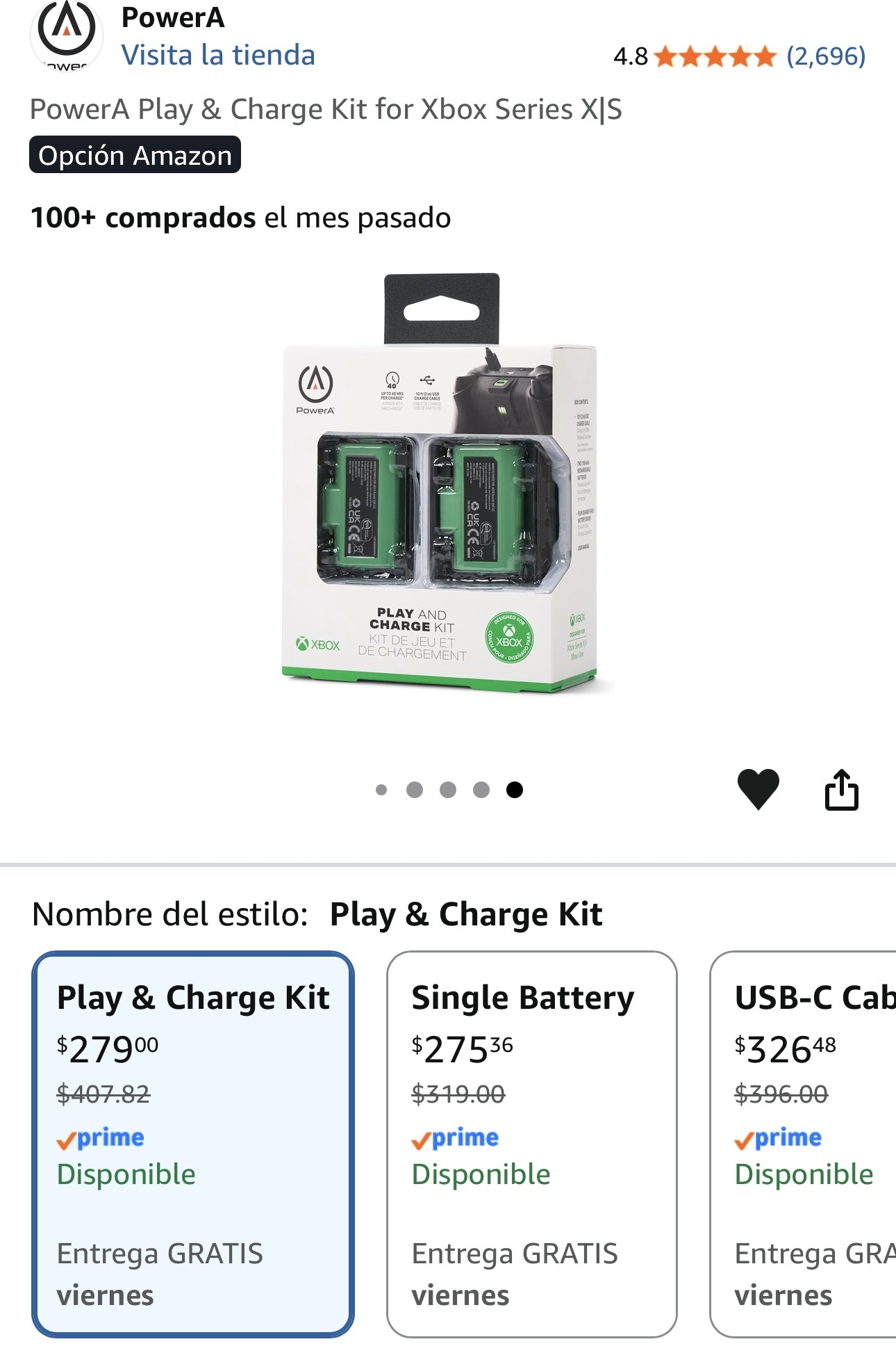 Amazon: PowerA Play & Charge Kit for Xbox Series X|S