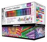 Amazon: Zebra Plumas De Gel Doodler'z Mega Set Bold Point 1.0 mm Varios Colores 60 Unidades.