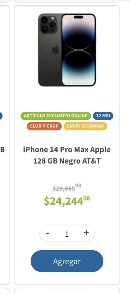 Walmart: iPhone 14 Pro Apple 128 GB eSIM Morado Reacondicionado