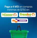BBVA: 4 MSI en compras mínimas de $750 con tarjetas de crédito BBVA físicas y digitales en La Comer, Fresko y Sumesa