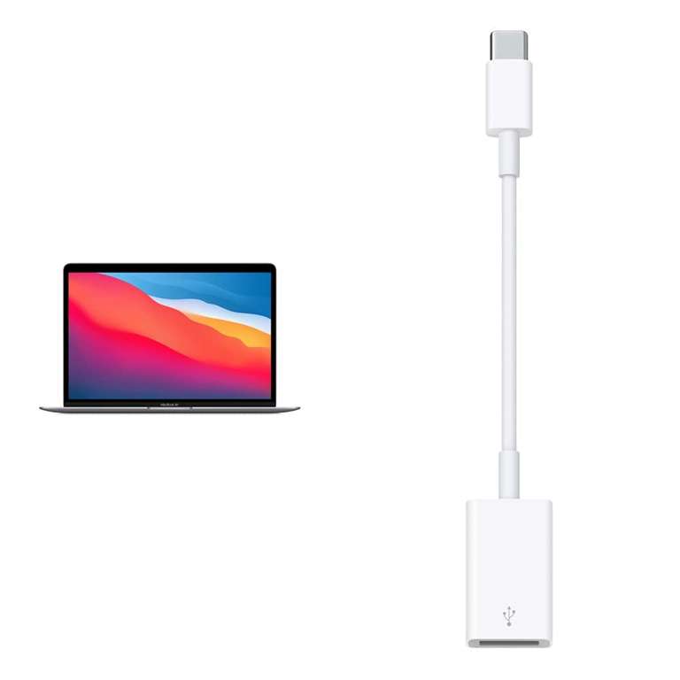 Amazon: Apple 2020 MacBook Air Chip M1 de (de 13 Pulgadas, 8 GB RAM, 256 GB SSD) - Gris Espacial + Adaptador de USB-C a USB
