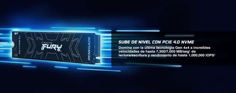 CyberPuerta: SSD Kingston FURY Renegade NVMe, 1TB, PCI Express 4.0, M.2 (7300 MB/s)