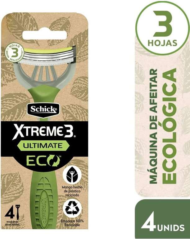 AMAZON: Schick Xtreme3 máquina de afeitar ecológico con 4 PZS