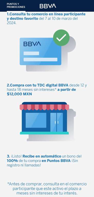 BBVA PROMOFEST: Paga el próximo viaje con TDC Digital y recibe un bono del 100% de tu compra en puntos BBVA