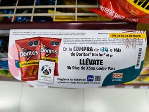 Oxxo: 14 Días de Xbox Game Pass comprado Doritos