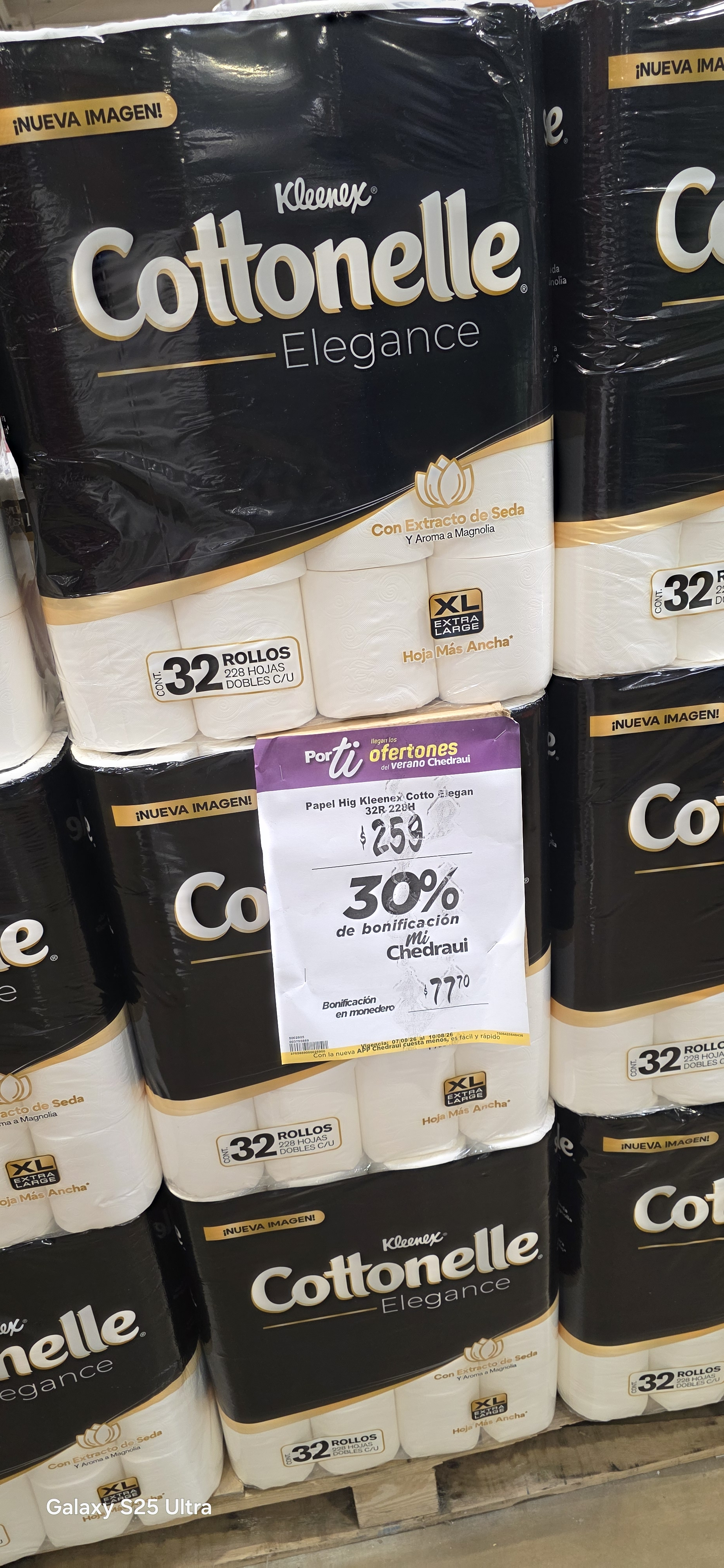 Chedraui, papel higiénico kleenex cotonelle elegance, 32 y 18 rollos es nacional. Hasta $79.8 con tarjeta bienestar el de 18 rollos