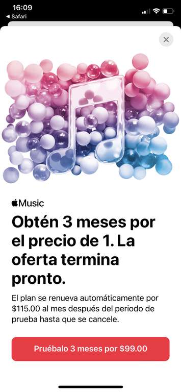 Apple Music - Obtén 3 meses por el precio de 1.