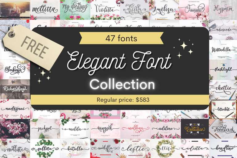 Creative Fabrica | Elegant Font Collection | 47 Fuentes Premium Con Licencia Comercial | para Windows y Mac