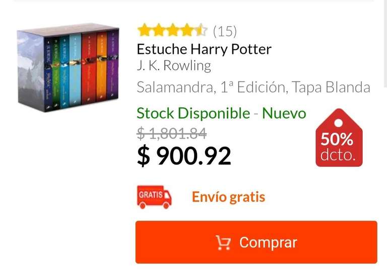 Buscalibre: Colección de libros Harry Potter