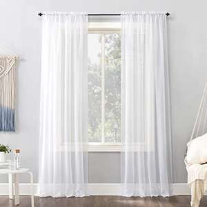 Amazon: No: 918 Emily - Panel de cortina de gasa transparente con bolsillo para barra, Blanco, 59" x 84", 1 unidad 1 undidad