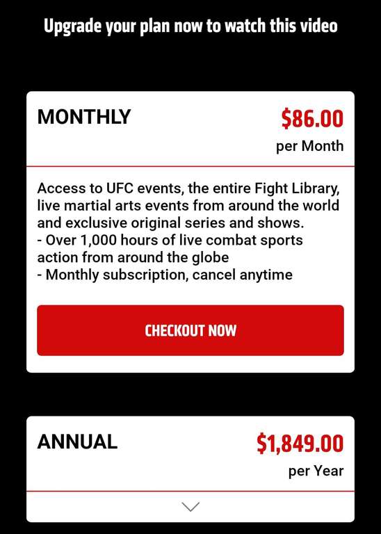 50% OFF en UFC pass desde la app