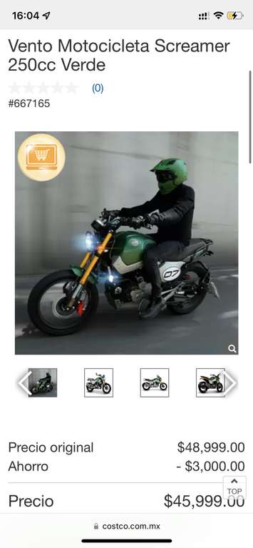 Costco - Vento Motocicleta Screamer | Pagando con TDC Costco Citibanamex