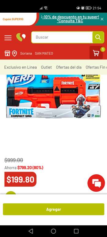 Soriana: Nerf Fortnite - Compact Smg