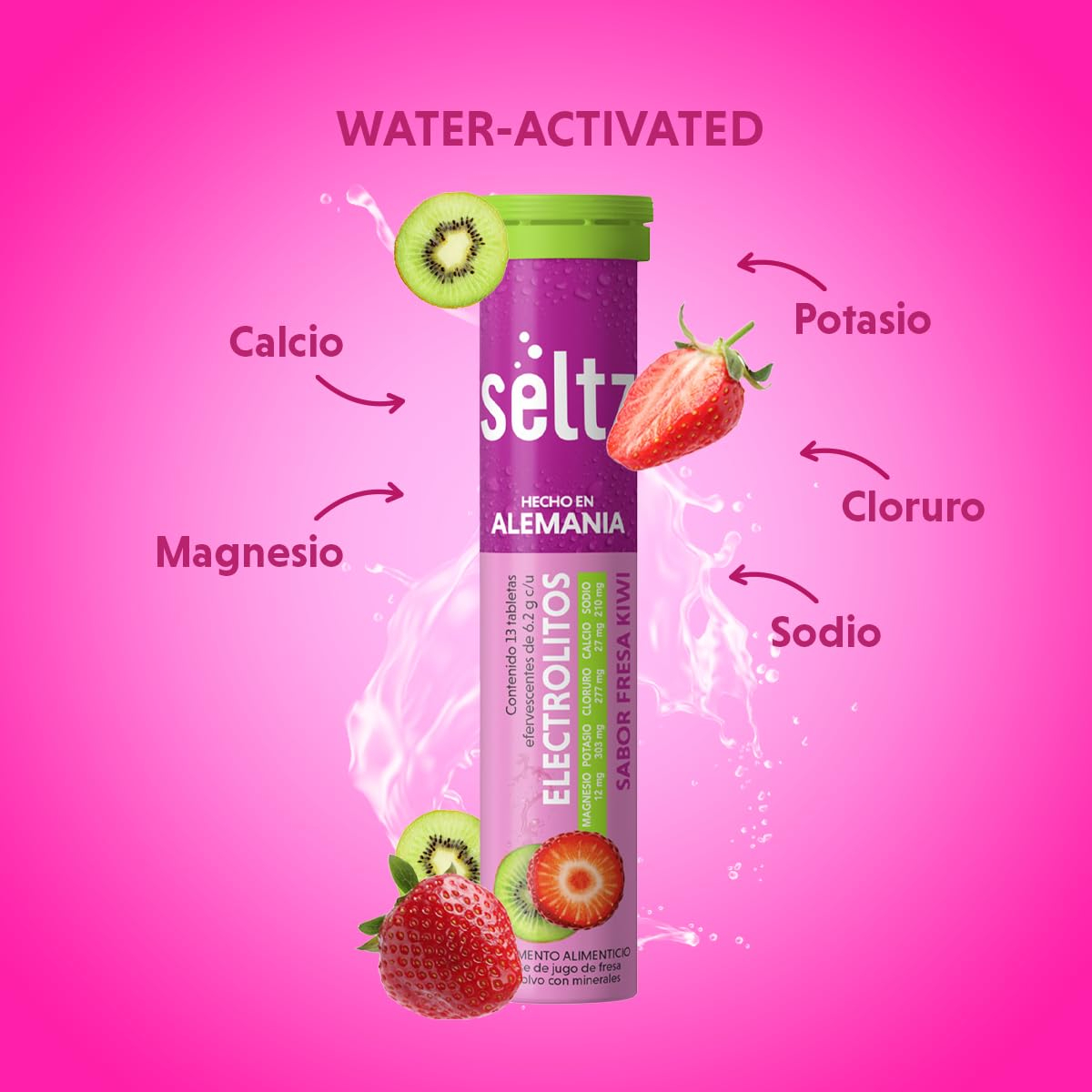 AMAZON: Seltz Electrolitos Sabor Fresa Kiwi Tabletas Efervescentes con Potasio, Sodio y Magnesio,Planea y Ahorra ($68.00 comprando 5 piezas)