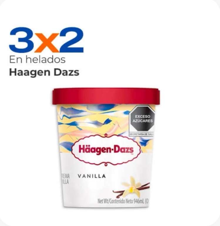 Chedraui: 3x2 en Helados Häagen-Dazs