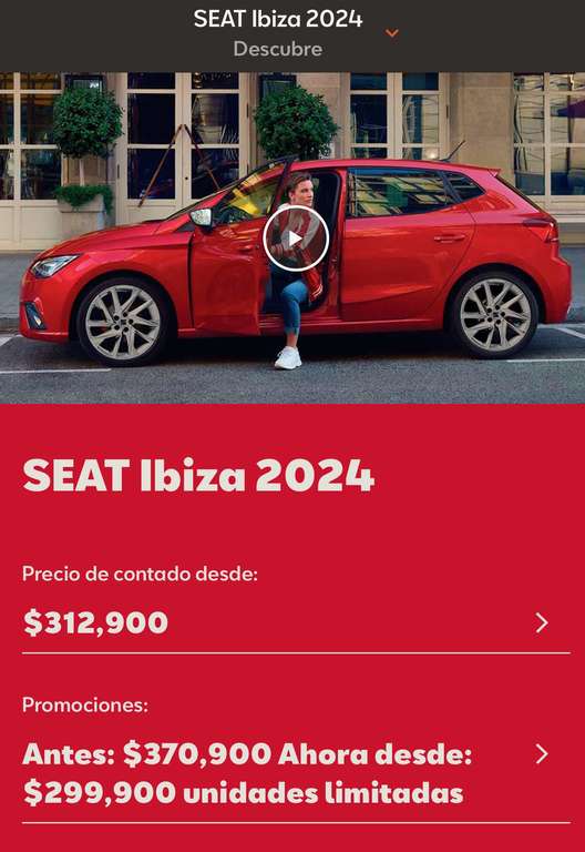 Seat: Ibiza Style 2024 baja a $299,990 ó 36 msi