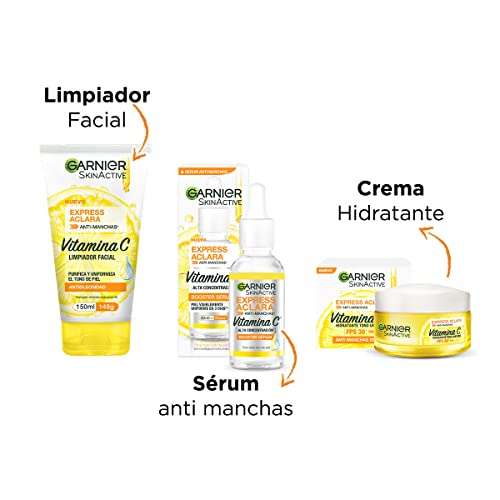 Amazon: Garnier Skin Active Kit express aclara: serum, crema y gel con vitamina c