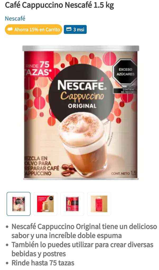 Nescafé Nestlé 15 Cajas con 16 Cápsulas más Cafetera | Sam's Club
