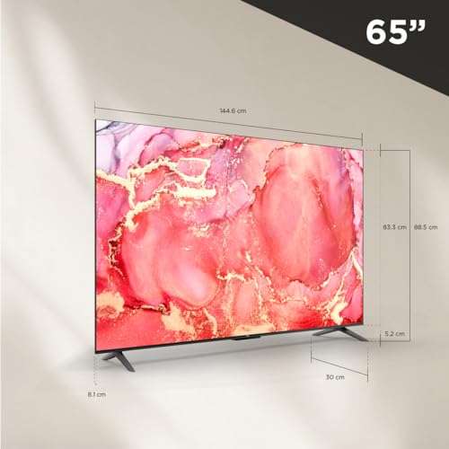 AMAZON - TCL Smart TV Pantalla 65" 65S454 Google TV UHD 4K Compatible con Alexa