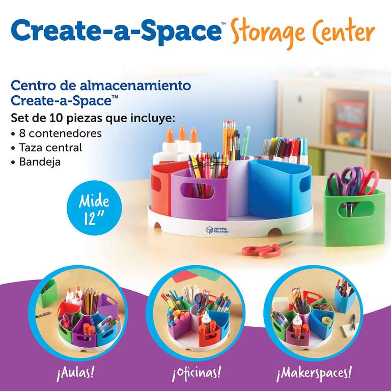 Amazon: Learning Resources Create-a-Space Storage Center - 10 Piezas Organizador Escolar (Envío gratis con prime)