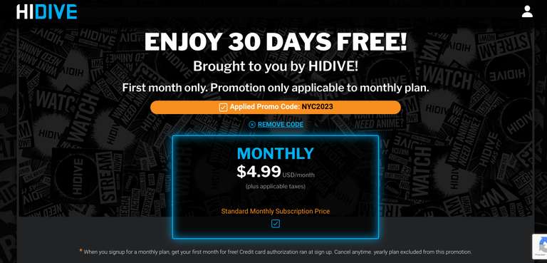Disfruta de un mes gratis de HIDIVE (todas las cuentas sin una suscripción activa)