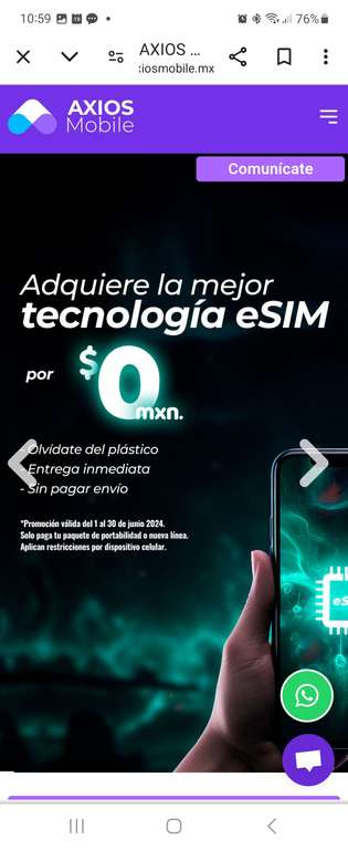 Axios Mobile (Red Altan) $100 al mes por portabilidad. 20 GB + Redes Ilimitadas. Leer comentario abajo