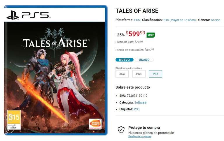 Gameplanet Tales of Arise PS5 físico
