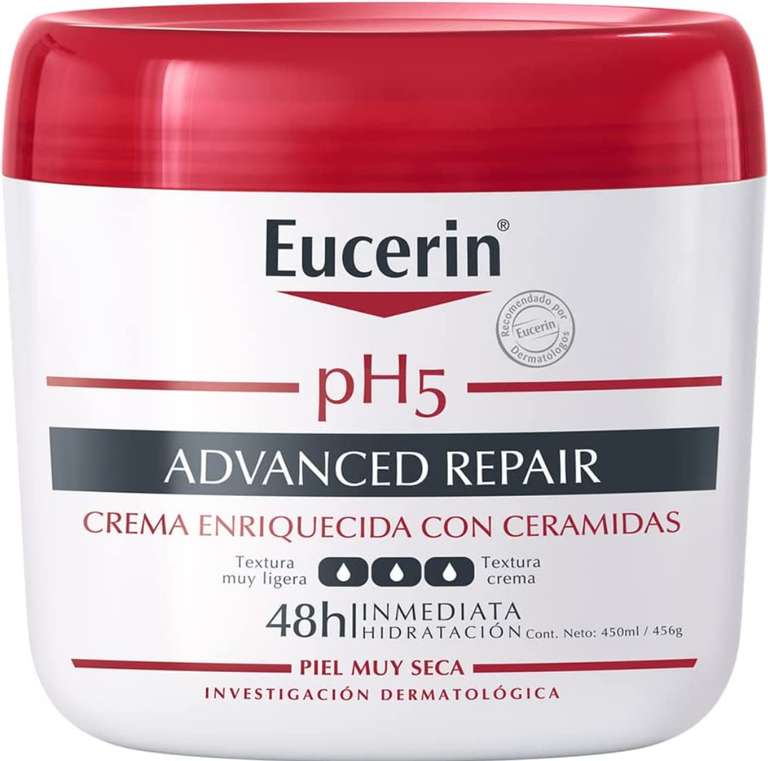 Amazon miembros Prime: Eucerin Crema Intensiva Ph5 Advanced Repair, 450 Ml -envío prime