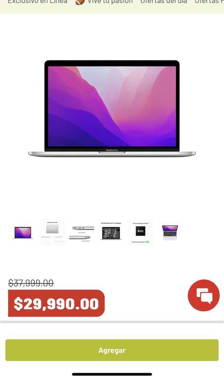 Soriana: MacBook Pro M2 512GB ROM 13 Pulg