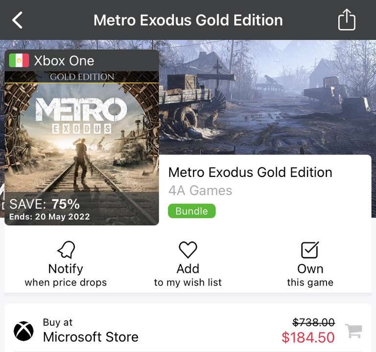 Xbox: Metro Exodus Gold Edition