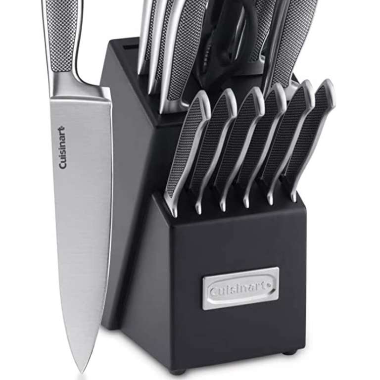 Amazon: Cuisinart Bloque set de Cuchillos 15 pzs, 15 piezas, Acero inoxidable