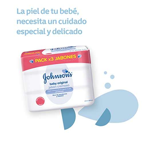 Amazon: Jabón Cremoso JOHNSON’S Baby Original 3 Piezas 75 g | Envío gratis con Prime