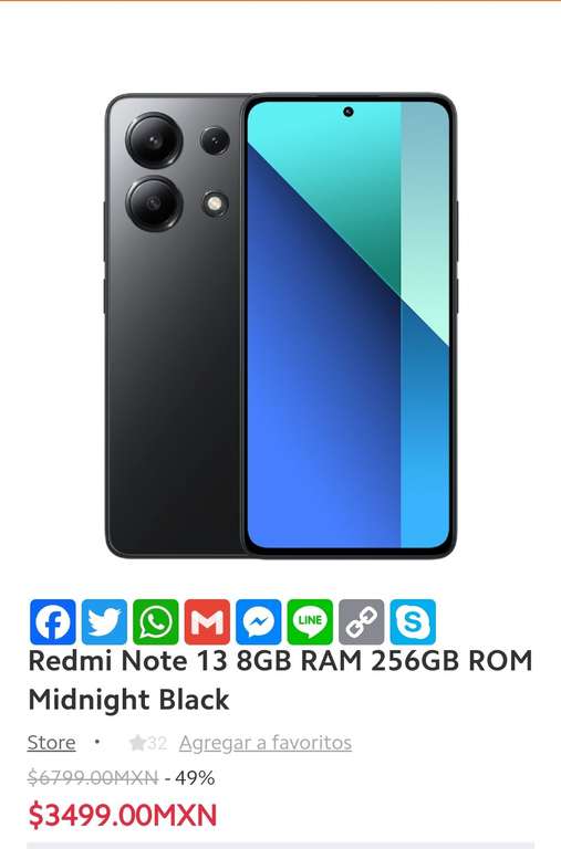 Mi Store: Redmi Note 13 8GB RAM 256GB ROM Midnight Black