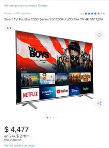 Mercado Libre: Smart TV Toshiba 55"