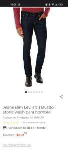 Suburbia: Pantalón Levi's 511 Slim Fit solo 28/32 y 29/32
