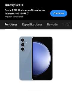 Samsung Store: Celular Samsung Galaxy S23 FE 128 GB + Buds FE gratis (ver descripción)