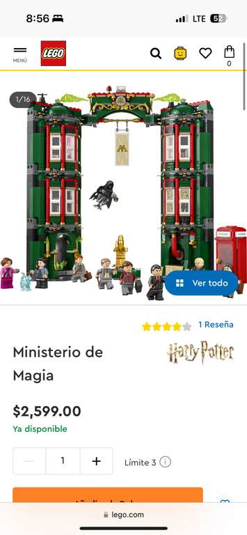 Walmart Metepec: Lego Harry Potter Ministerio de Magia