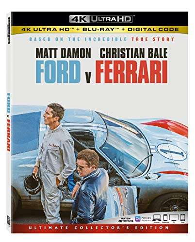 Amazon: Ford v Ferrari 4k Ultra Hd [Blu-ray] [4K UHD] (Matt Damon, Christian Bale) | envío gratis con Prime