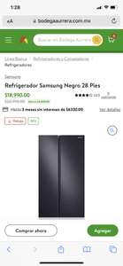Bodega Aurrera: Refrigerador Samsung Negro 28 Pies